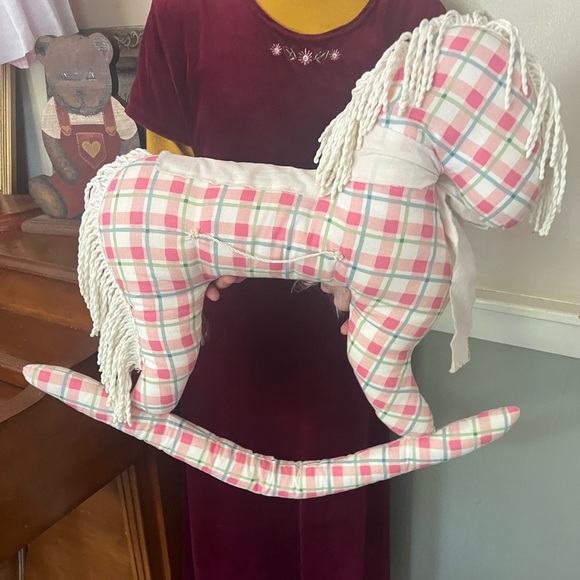 Rare Vintage 1970’s Handmade Gingham Rocking Horse Pillow‼️FINAL SALE - Picture 4 of 4